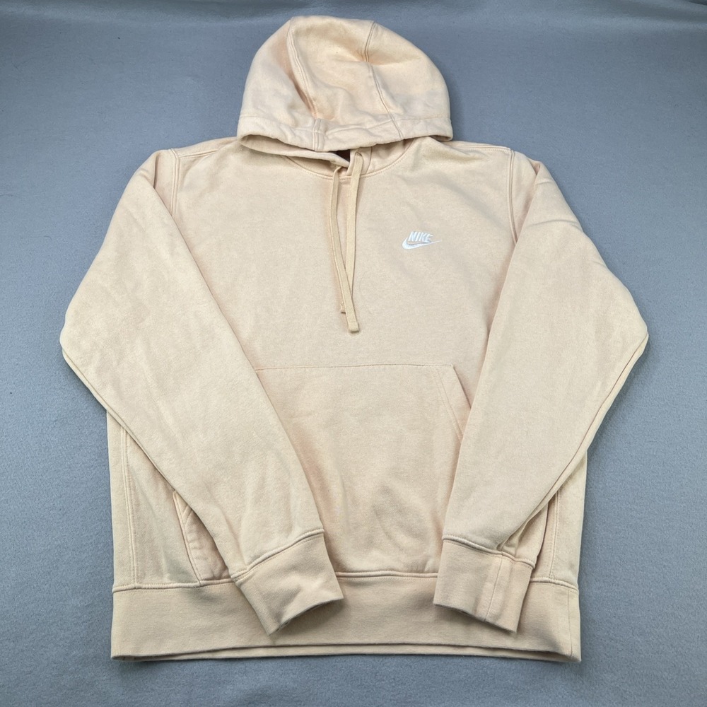 Nike Pullover Hoodie Peach Orange Embroidered Swoosh Casual Comfort Size Medium